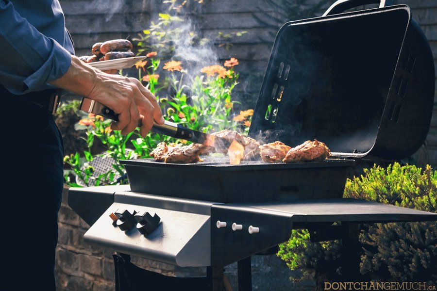 BBQ meats with a fork