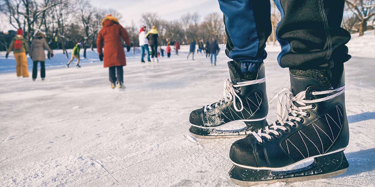 Ice skating rink in the park