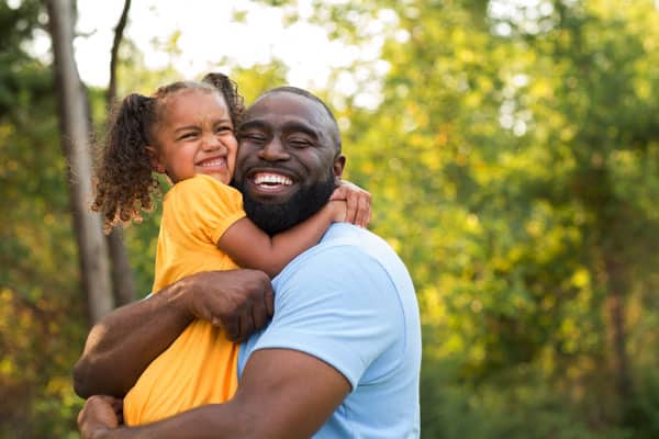 Happy man with daughter