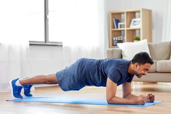 Man in plank position