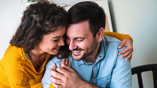 Happy couple embracing