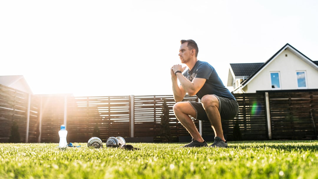 Man doing squats