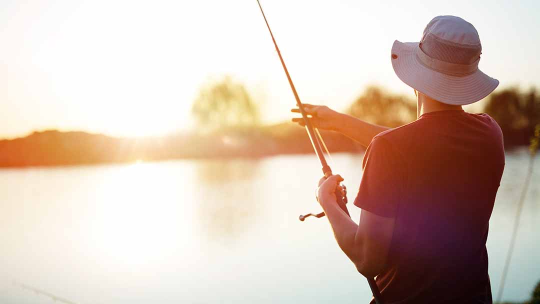 Man fishing stress free