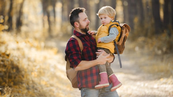 Rural dad with toddler