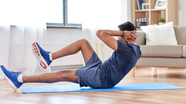 South asian man exercising