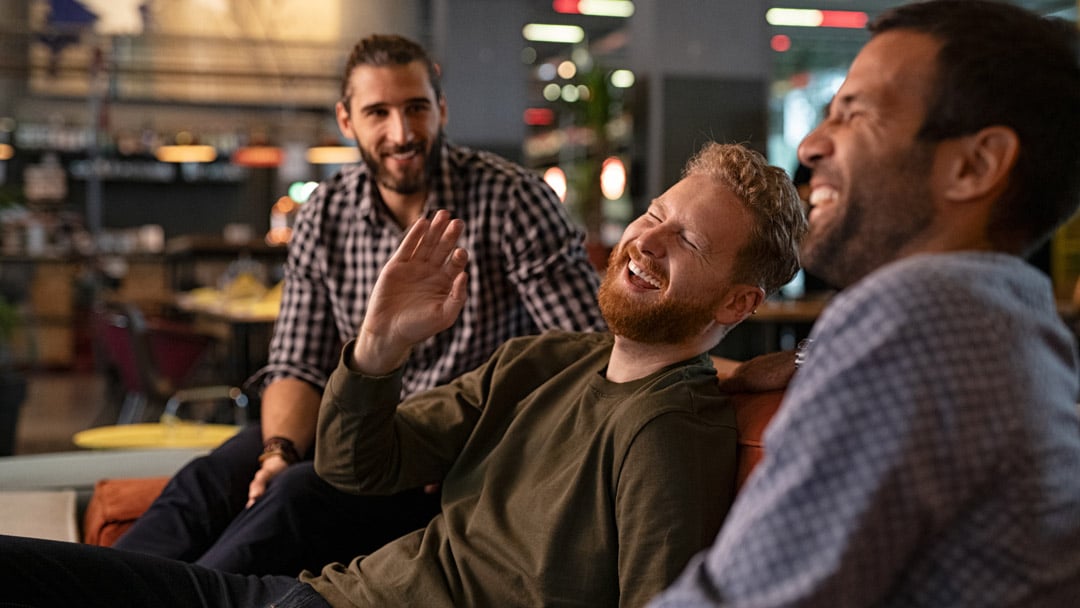 Men laughing together