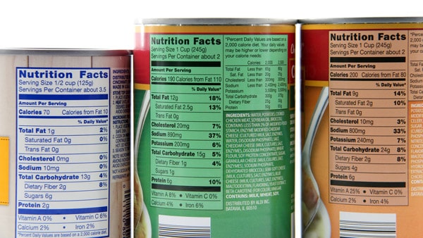 Food labels nutrition facts