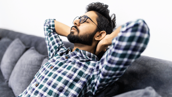 South asian man relaxing