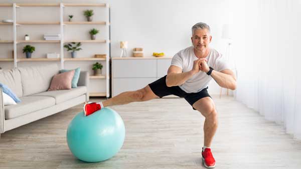Man using exercise ball