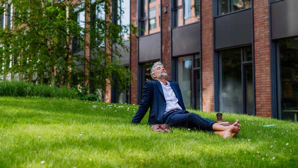 Man sitting on grass