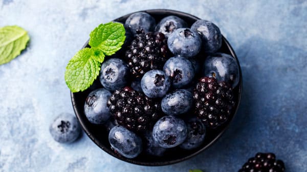 Blueberries and blackberries