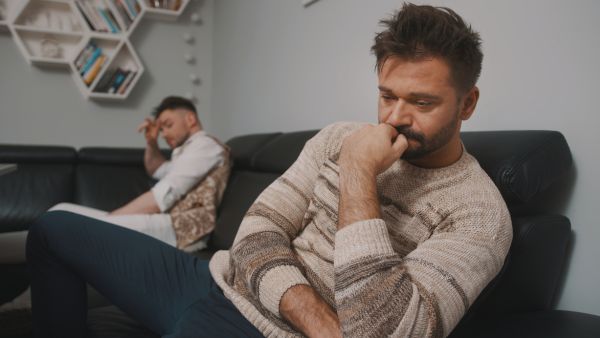 Two men upset after an argument