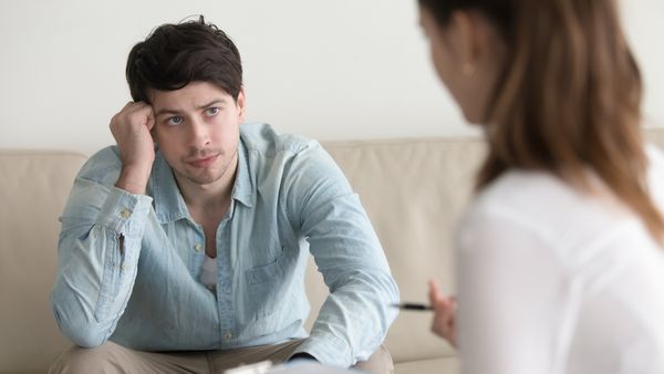 guy talking to a counsellor